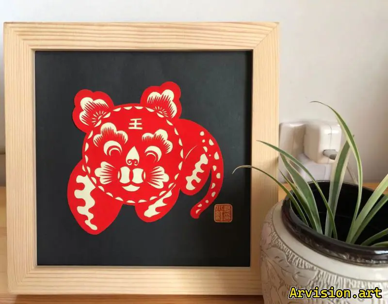 Chinese paper-cutting twelve zodiac animals series tiger