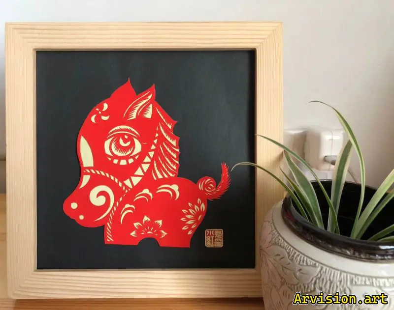 Chinese paper-cutting twelve zodiac animals series horse