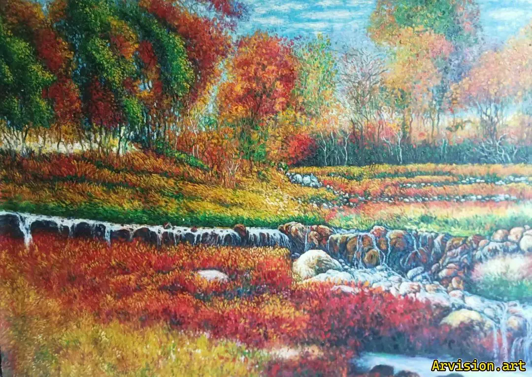 Wang Lin's oil painting has a refreshing autumn atmosphere