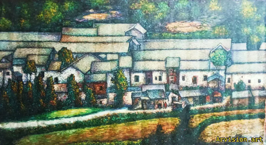 Wang Lin's oil painting ancestral house