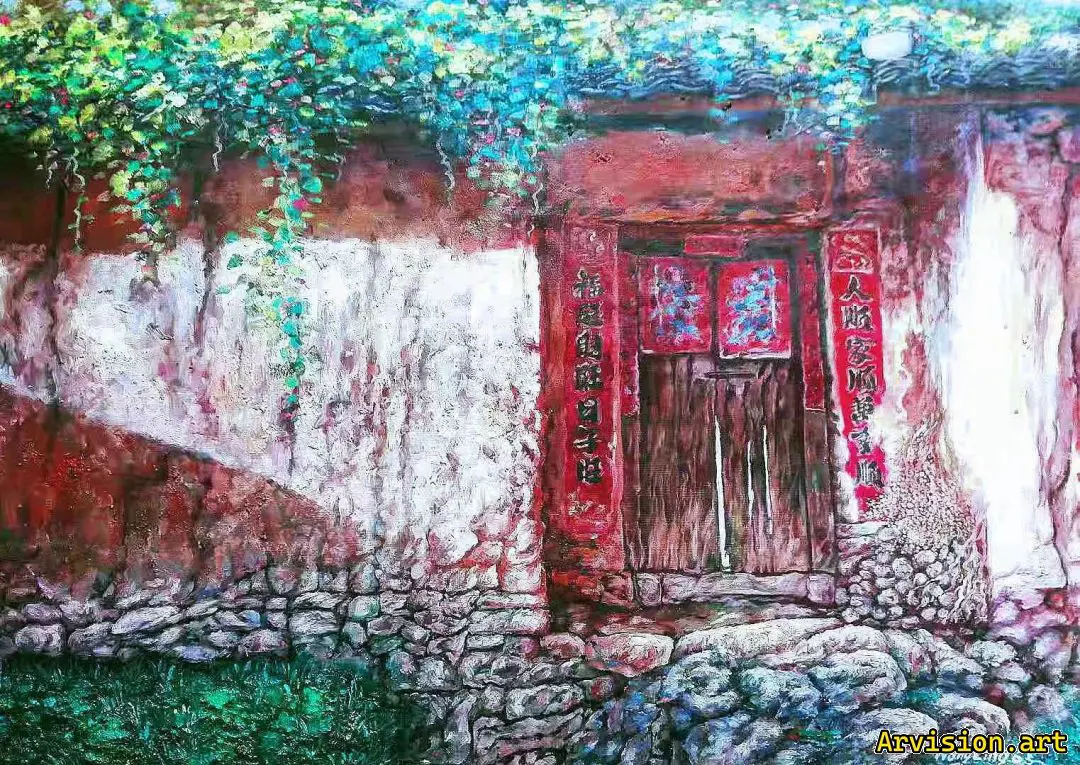 Wang Lin's oil painting is full of roses, with a courtyard full of fragrance