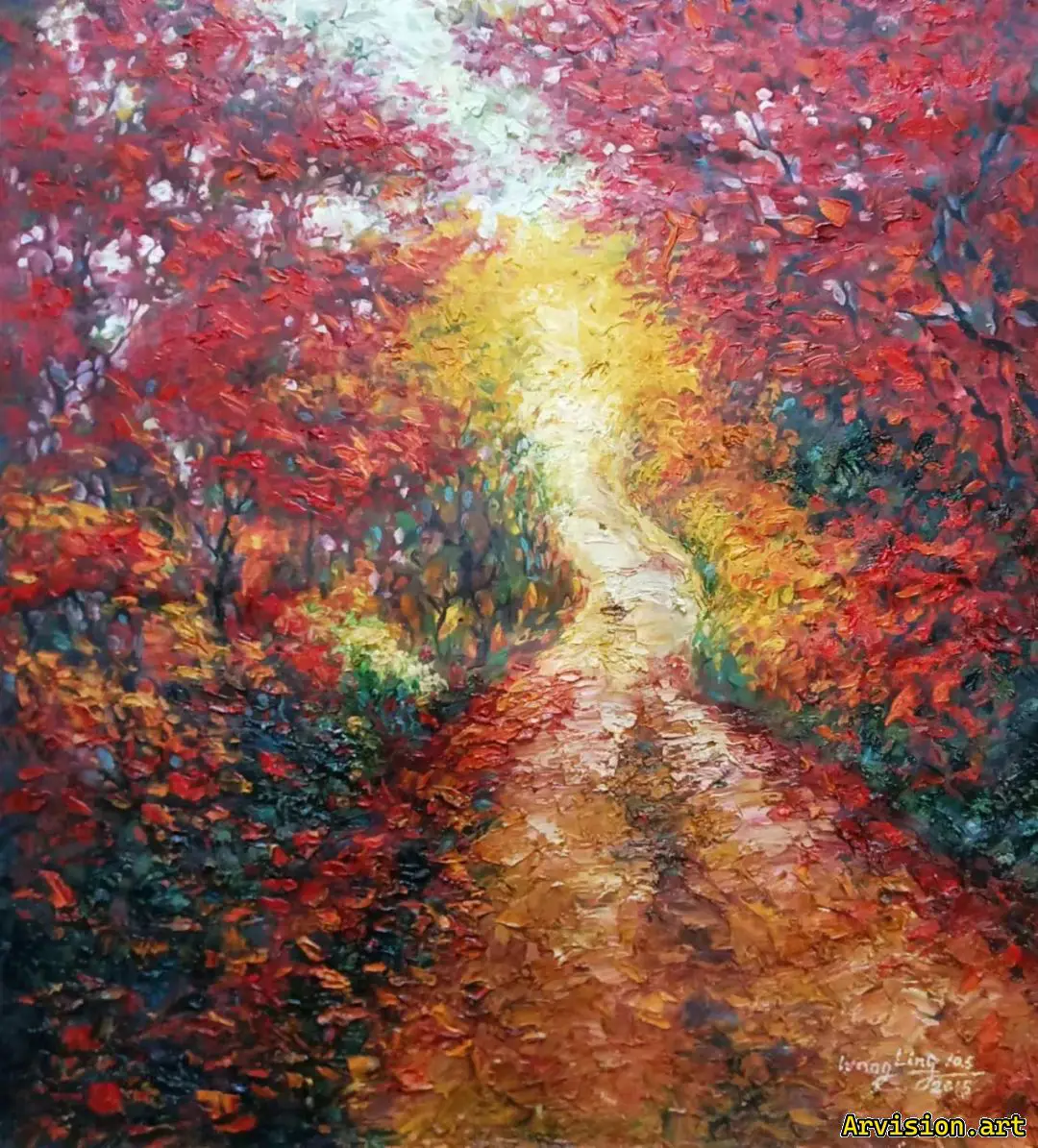 Wang Lin's Oil Painting on the Mud Road in Late Autumn Noon