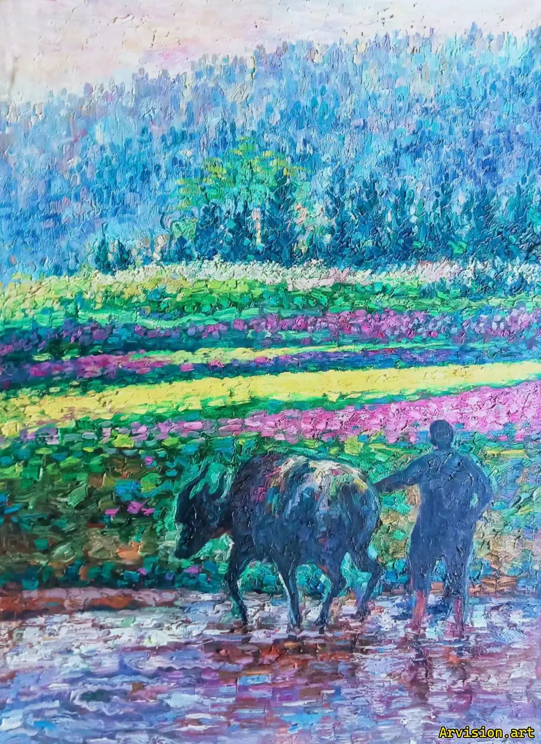 Wang Lin's oil painter is diligent and early in spring