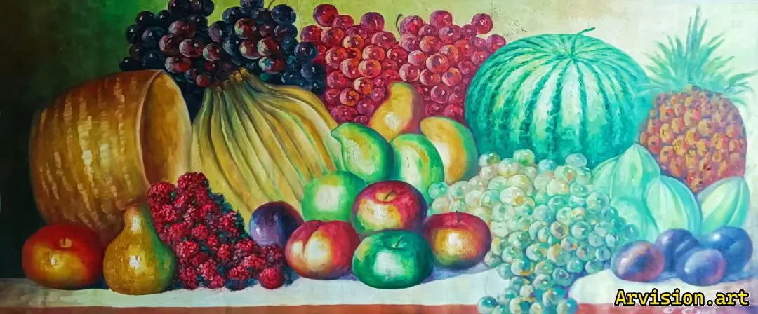 Wang Lin's oil painting exudes the fragrance of melons and fruits