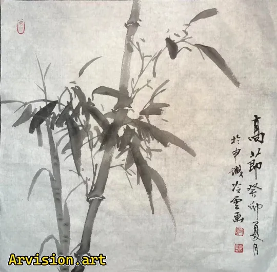 Bamboo ink painting, Chinese traditional Chinese painting works
