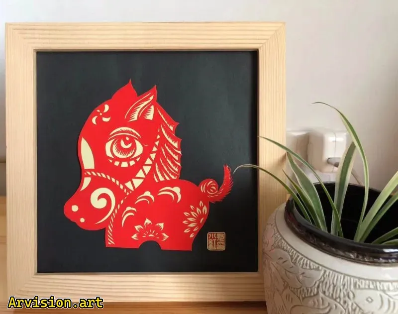 Chinese paper-cutting twelve zodiac animals series horse