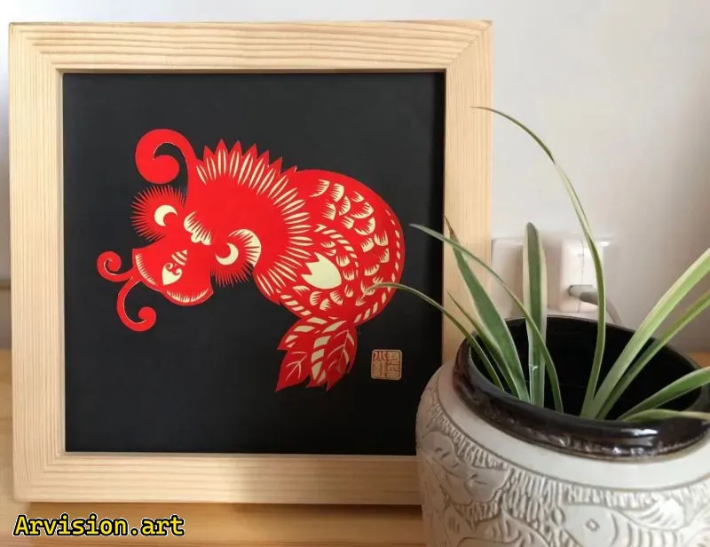 Chinese paper-cutting twelve zodiac animals series dragon