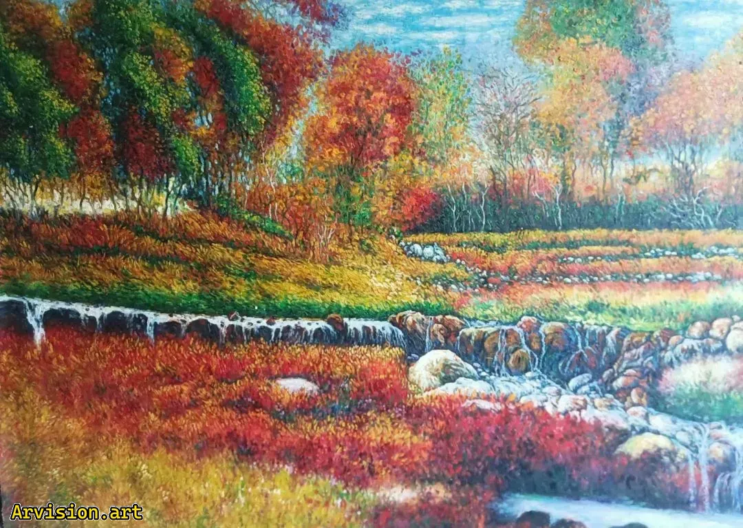Wang Lin's oil painting has a refreshing autumn atmosphere