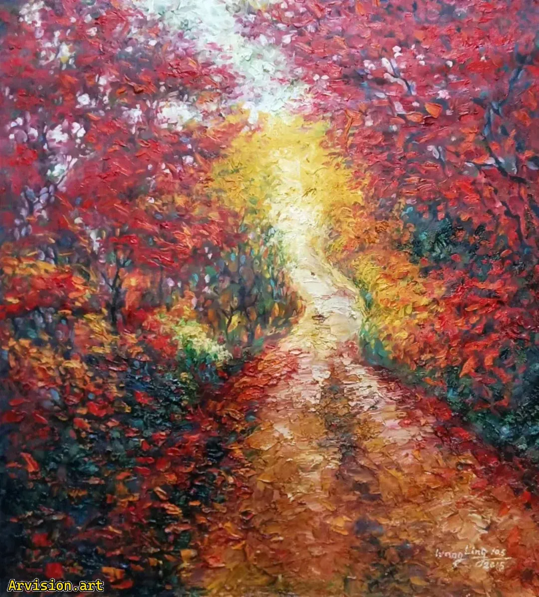 Wang Lin's Oil Painting on the Mud Road in Late Autumn Noon