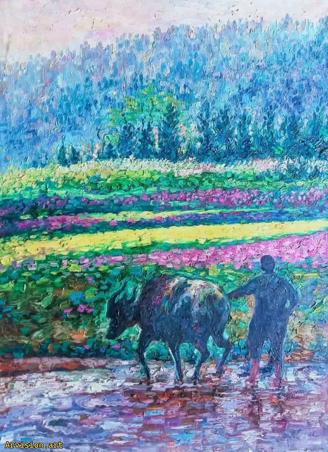 Wang Lin's oil painter is diligent and early in spring