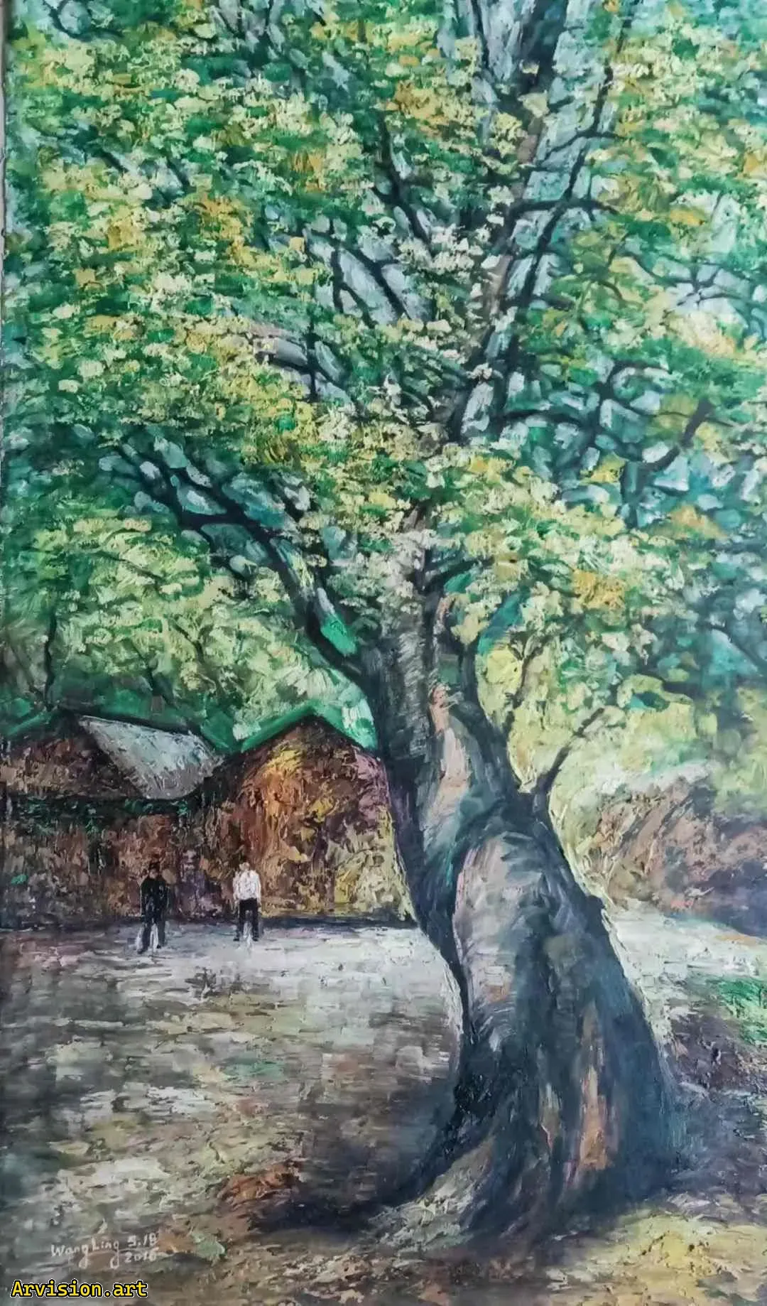 Wang Lin's oil painting shows Huaihua blooming