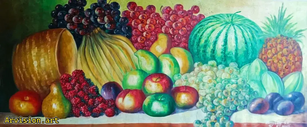 Wang Lin's oil painting exudes the fragrance of melons and fruits